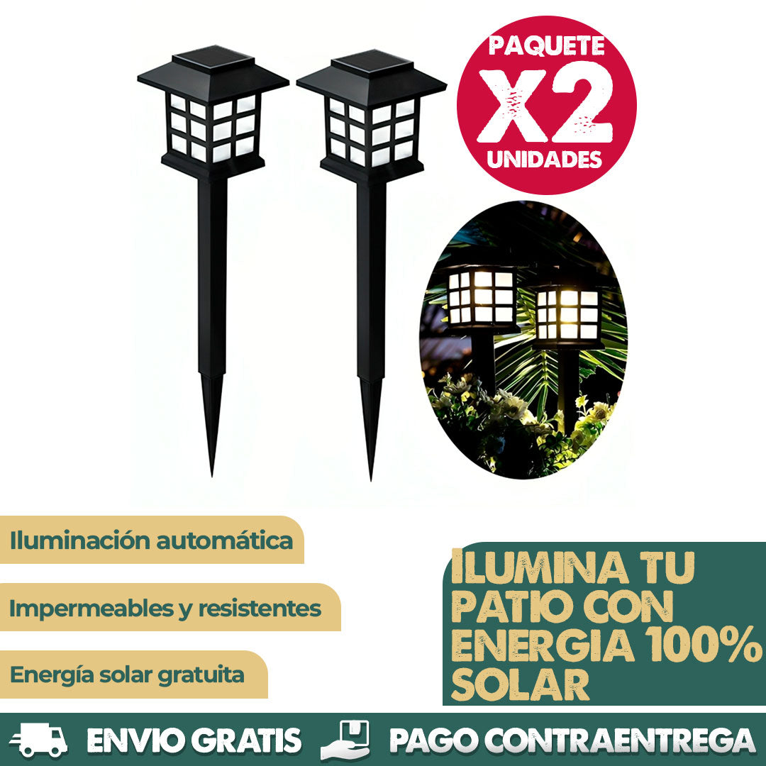 SolarGlow Lights x2 UNIDADES | Iluminación sin cables para tu jardín