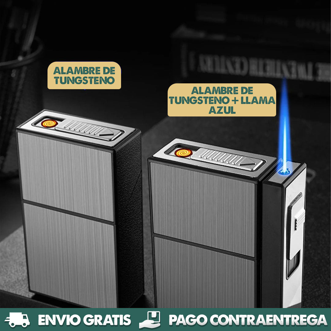 SmokeSafe | Encendedor eléctrico con estuche metálico