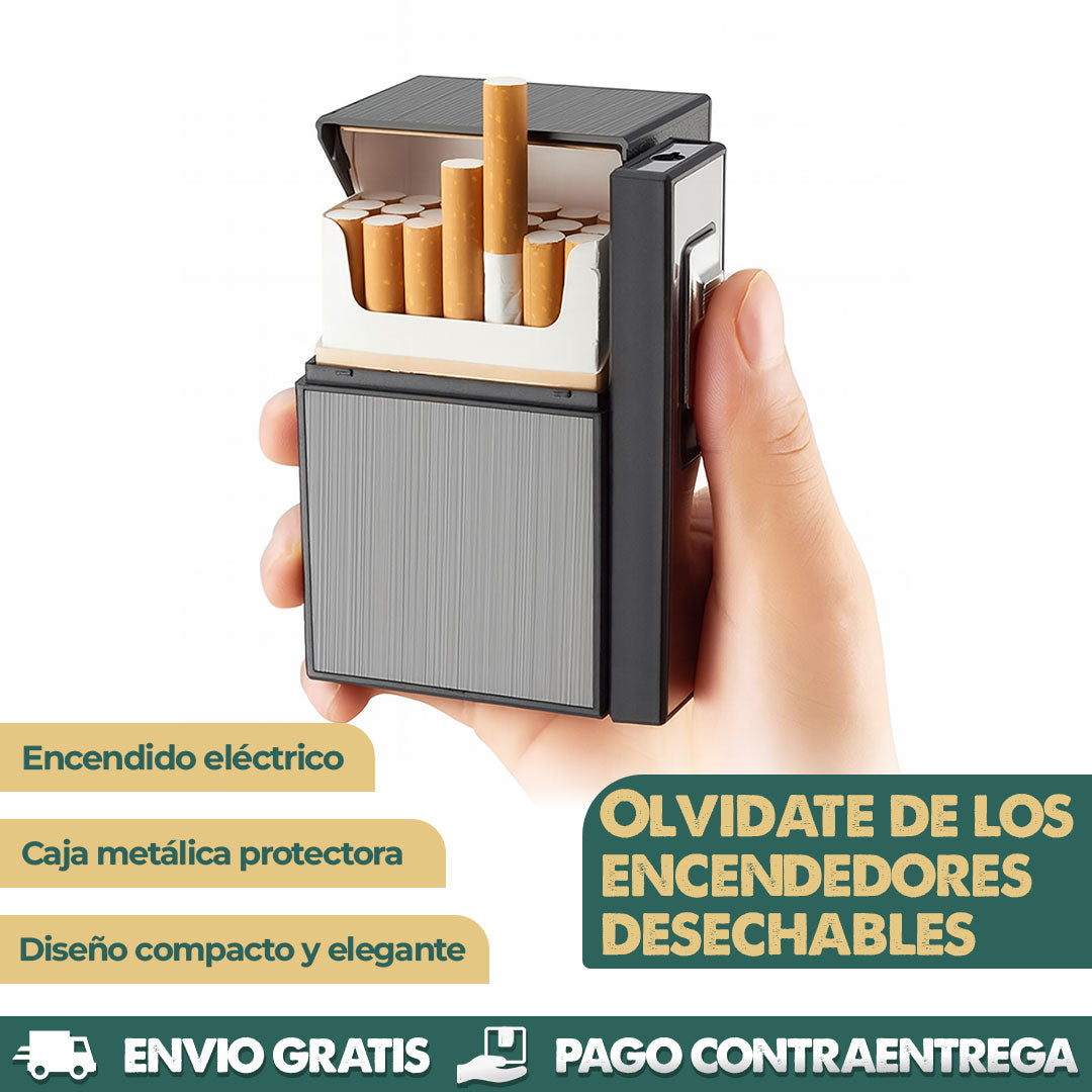 SmokeSafe | Encendedor eléctrico con estuche metálico