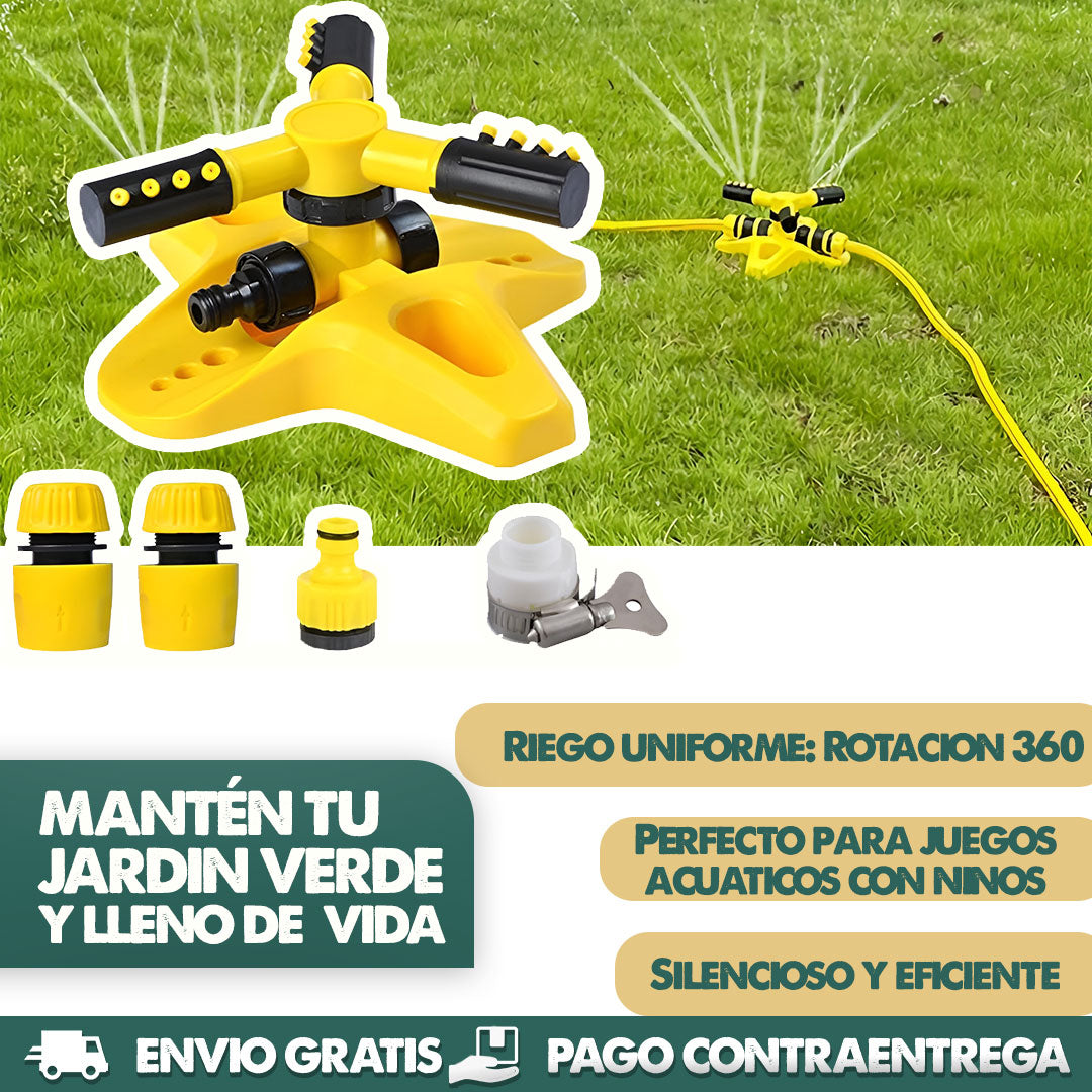 360 AquaSpray | Rociador giratorio transforma tu jardín