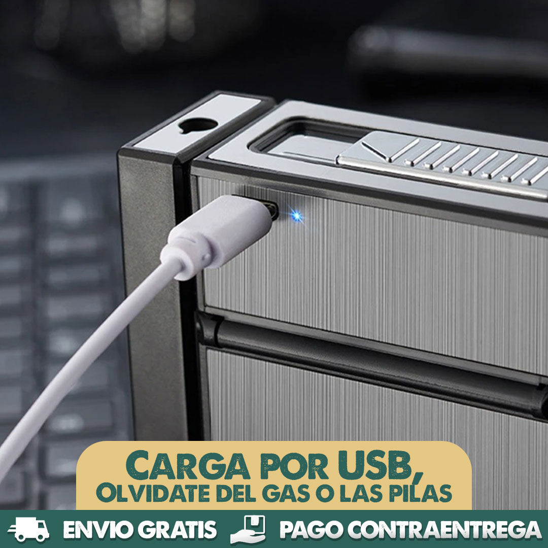 SmokeSafe | Encendedor eléctrico con estuche metálico