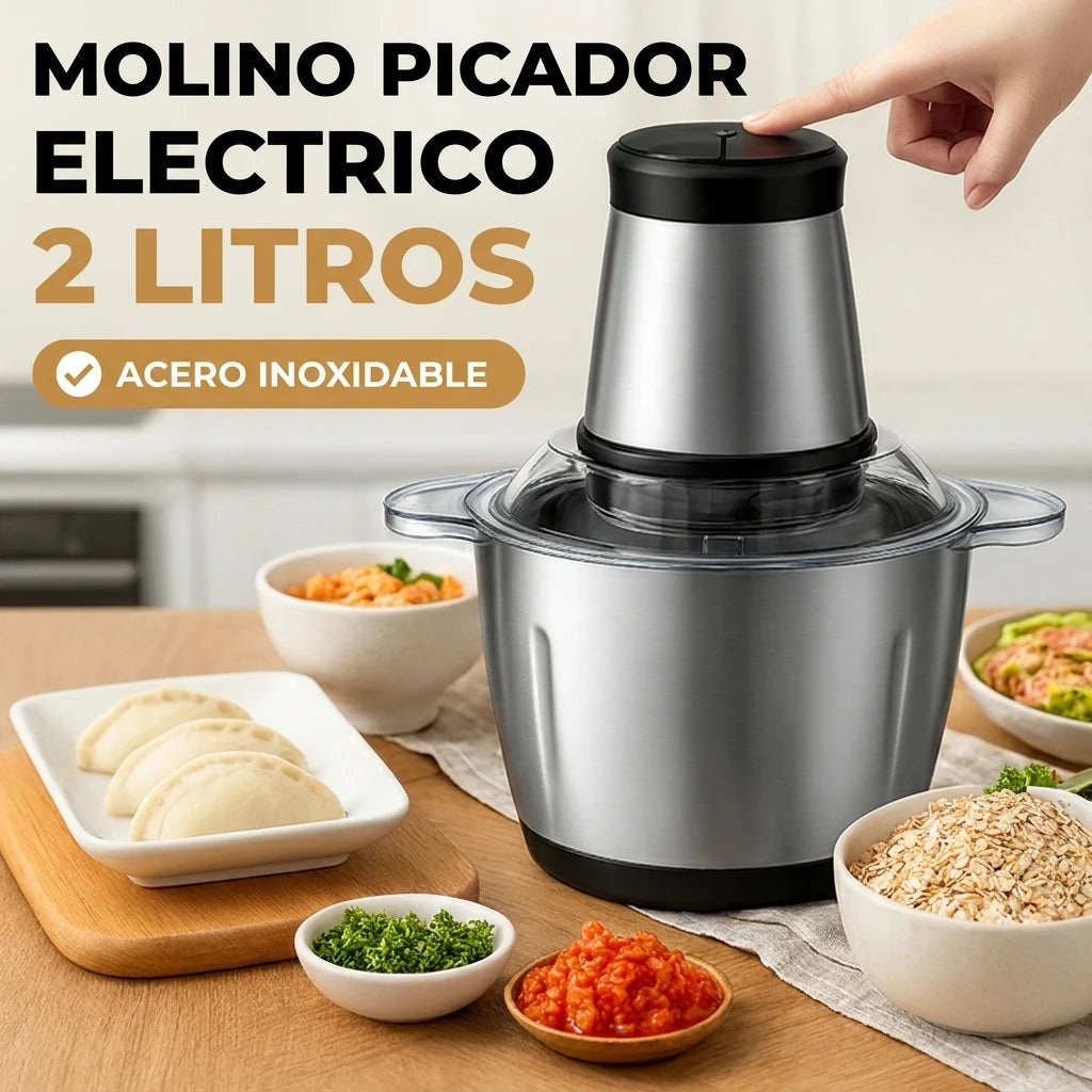 Procesador de Alimentos Eléctrico Ganiza con Doble Tazón | ¡Adiós a Picar por Horas!