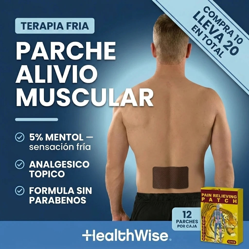 Parches Mentol HealthWise® | Alivio Rápido y Eficaz para Músculos y Articulaciones * COMPRA 10 Y LLEVA 20