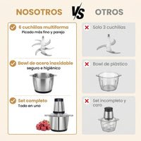 Procesador de Alimentos Eléctrico Ganiza con Doble Tazón | ¡Adiós a Picar por Horas! - 3