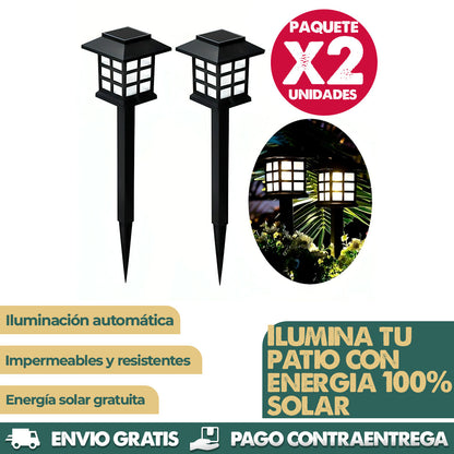 SolarGlow Lights x2 UNIDADES | Iluminación sin cables para tu jardín
