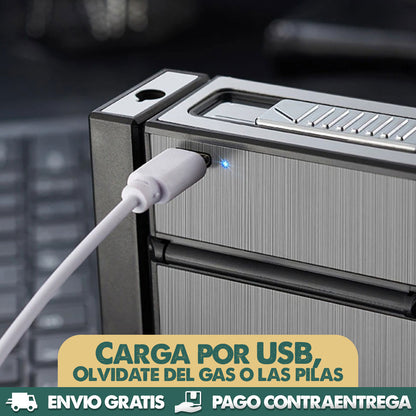 SmokeSafe | Encendedor eléctrico con estuche metálico