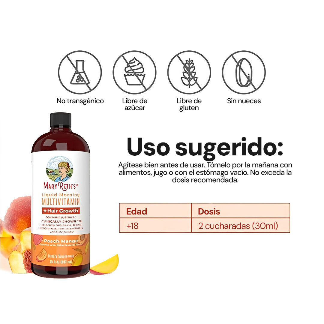Multivitamínico Mary Ruth's | Cabello más grueso y voluminoso